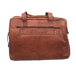 Spike & Sparrow Sawyer Genuine Leather Business Laptop Messenger Bag Brandy